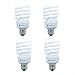 Xtricity Compact Fluorescent Light Bulbs T2 Spiral, E26 Base, 23W (100W Equivalent), 5000k Daylight, 1520 Lumens, CFL, 120V - UL Listed, (4 Pack)