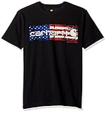 Carhartt Men's Lubbock Graphic Distressed Flag Short Sleeve T-Shirt, Black, 2X-Large