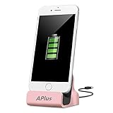 iPhone Charging Dock,Aplus+ iPhone Desk Charger,Charge and Sync Stand for iPhone 7/7Plus iPhone 6/6Plus/6s iPhone 5/5Plus/5s ipad, iPhone docking Station (Rose)
