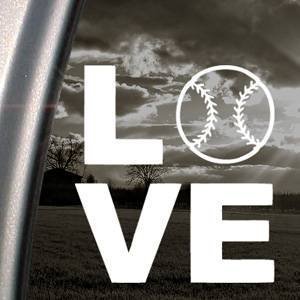 LOVE SOFTBALL/BASEBALL Sticker Graphic - Peel and Stick - Decorative Sticker
