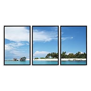 3 Piece Framed Canvas Wall Art for Living Room, Bedroom Scenery Theme Canvas Prints for Home Decoration Ready to Hang - 16"x24"x3 Panels