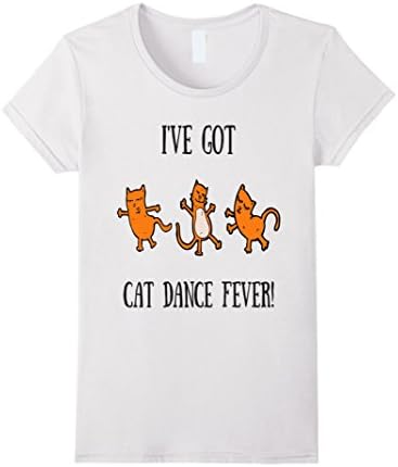 Womens RBA Cats: I've Got Cat Dance Fever T-Shirt Small White