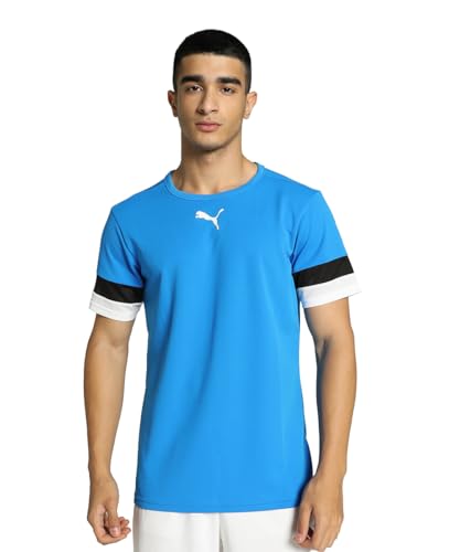PUMA Mens Teamrise Jersey Shirt, Electric Blue Lemonade-puma Black-puma White, S UK