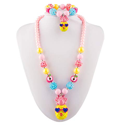 3 SkyWiseWinchunky+Necklace+Pineapple+Pendant+Bracelet