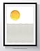 Abstract Ocean Waves & Yellow Sun Contemporary Wall Art | 11x14 UNFRAMED Print | Nordic Modern Mid Century Black & White Wall Decor.