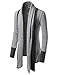 TheLees (NKCD94 Open Front Double Shawl Collar Cardigan Sweaters Gray US M(Tag Size M)