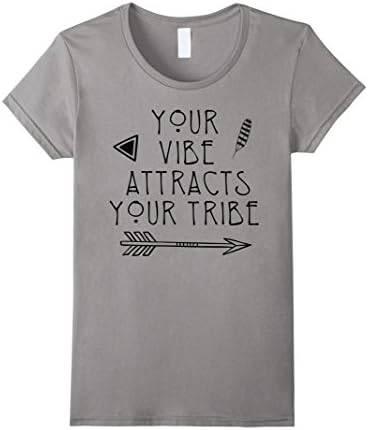 Womens Love Boho I Your Vibe Attracts Your Tribe Bohemian T Shirt XL Slate