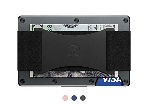 The Ridge Authentic Minimalist Metal RFID Blocking Wallet - Cash Strap (Gunmetal)