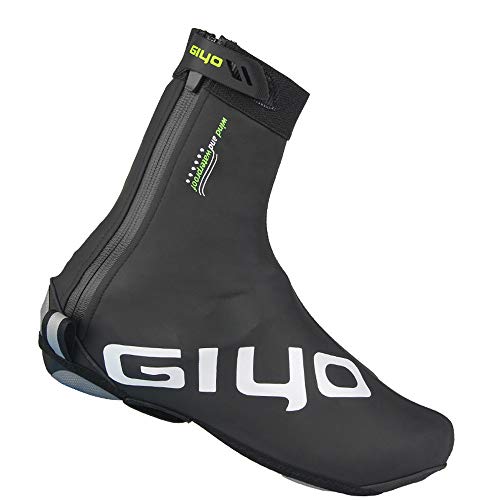 Axiba Men’s Neoprene Cycling Shoe Covers - Windproof Waterproof Warm Thermal Bike Overshoes Winter Protector Black Green, Black Red (L)