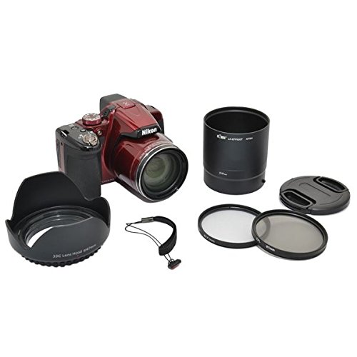 KIWIFOTOS P520K 67MM UV CPL Filter Lens Adapter Lens Hood/Cap Set For Nikon Coolpix P510 P520 P530