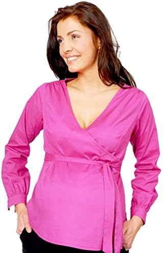 Pomkin Celeste Maternity Wrap Top - Fuchsia - Large
