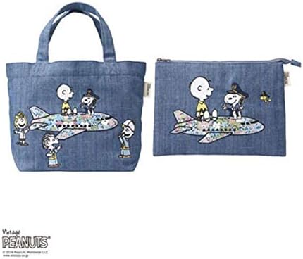 Amazon Co Jp Ana Airplane Limited Snoopy Peanuts Denim Tote Bag Pouch Blue Hobby