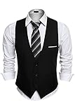 Coofandy Men's V-neck Sleeveless Slim Fit Jacket Casual Suit Vests