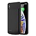 Battery Case for iPhone Xs Max, SNSOU 6000mAh Portable Charger Case Rechargeable Extended Battery Pack Protective Backup Charging Case Cover Support Headphones for Apple iPhone Xs Max (6.5inch)-Black