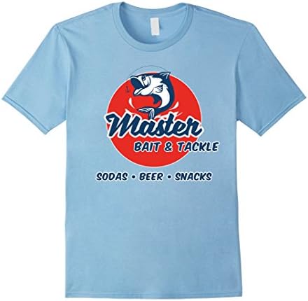 Mens Master Bait And Tackle T-Shirt Funny Adult Humor Large Baby Blue