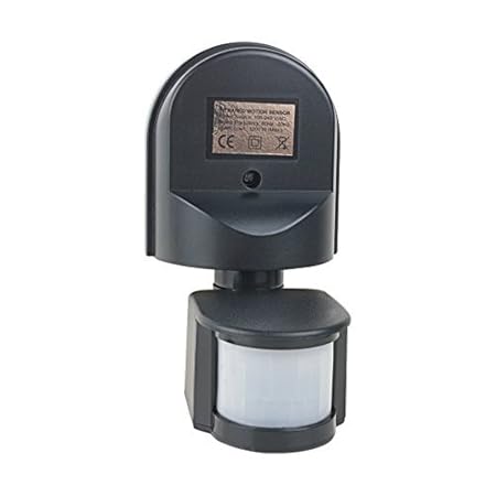 ... de luz del Sensor de CA 110V-240V al aire Libre Ajustable de infrarrojos Cuerpo Movimiento PIR Sensor Detector de movimiento Negro: Electronics