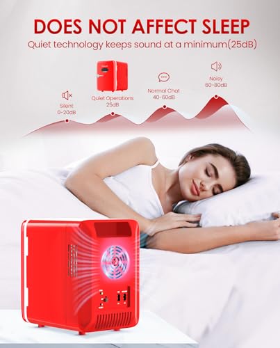Skincare Fridge - 4L Mini Fridge for Bedroom, Office and Car, for Refrigerating Makeup, Skincare and Food, Cooler and Warmer, Beverage Cooler, Red