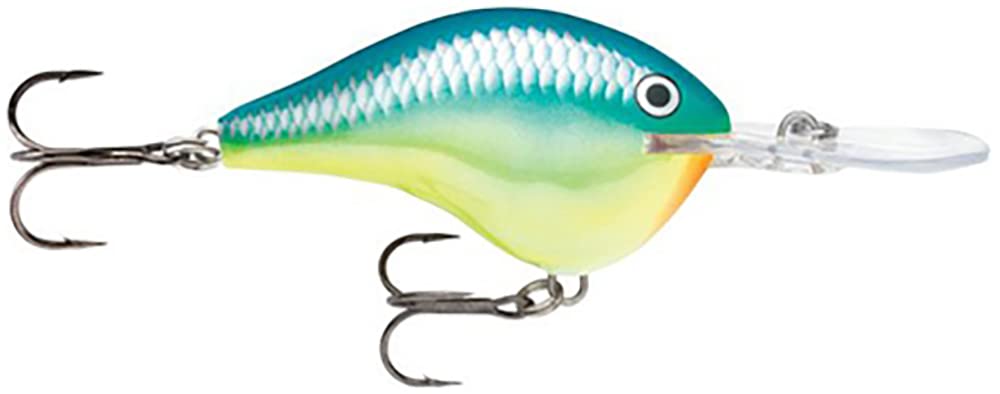 Rapala Dives-To Series Lure with Two No. 3 Hooks, 4.8 m Swimming Depth, 7 cm Size, Caribbean Shad