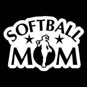 Softball Mom Vinyl Decal Sticker|WHITE|Cars Trucks Vans SUV Laptops Wall Art|5.5" X 4"|CGS777 - Thumbnail 3