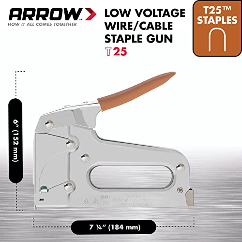 Arrow T25 Heavy Duty Staple Gun for Low Voltage Cables and Wires up to