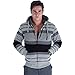 Men's Stripe Zip Up Heavy Blend Sherpa-Lined Fleece Hoodie Sweatshirt