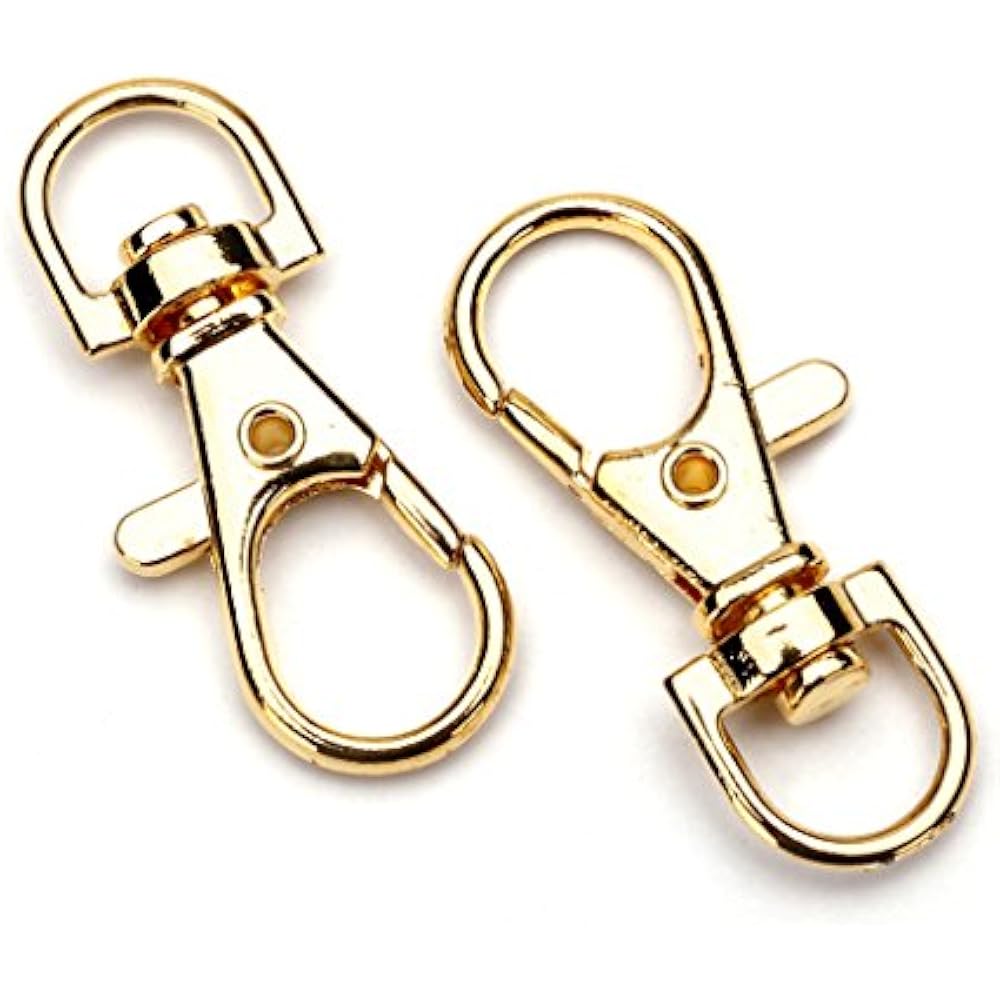 Lobster Clasp Jewelry Clasps Gold Plated Claw Swivel 38mm Key Ring For