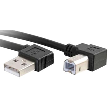 C2G 28109 USB Cable - USB 2.0 Right Angle A Male to B Male Cable, Black (3.3 Feet, 1 Meters)