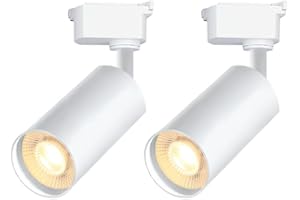 Bravsekai White LED Track Lighting Heads (No Track Rails), 2-Lights 10W Dimmable Track Lights Head Suitable for H Type Rails 3000K Warm White Ceiling Spotlight Fixture for Indoor Home Commercial