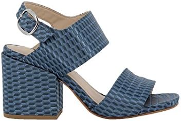 Elena Iachi Women's A3255 Blue Leather Sandals