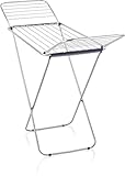 Leifheit Siena 180 Lightweight Winged Clothes Drying Rack, Blue and Silver