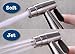 Zen Bidet Flow - Dual Function Soft and Jet Stainless Steel Hand Held Sprayer with a Hook Holder - Shattaf Toilet Attachment Handheld Cloth Diaper Spray Set 5 Foot Hose and T Valve
