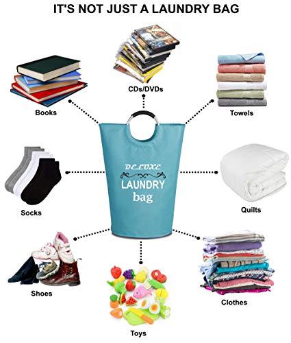 Brieftons 115L Extra Large Laundry Basket, Collapsible Fabric Laundry Hamper Storage Bag, Foldable Clothes Tote with Aluminium Handles, Coin Pocket, Perfect for Washing, Storage & Organization Needs