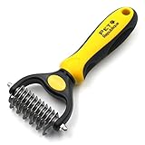 Pet Republique Dog Dematting Tool - Matt Splitters for Dogs, Cats, Rabbits, Long Haired Breed Pets - Effective Pet Dematting, Mat Remover, De-Matting Comb, or Dematter - Small 6+11 Teeth Design