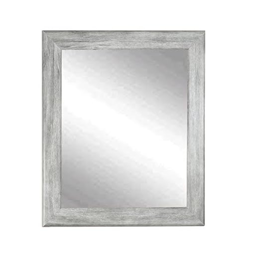 BrandtWorks Weathered Barn Wood Vanity Wall Mirror, 33 x 42, Gray