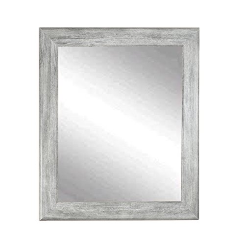 BrandtWorks Weathered Barn Wood Vanity Wall Mirror, 33 x 42, Gray