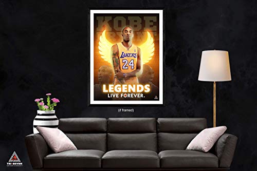 777 Tri-Seven Entertainment Kobe Bryant Poster Legends Live Forever Wall Art Print, 18x24, Multi-Color