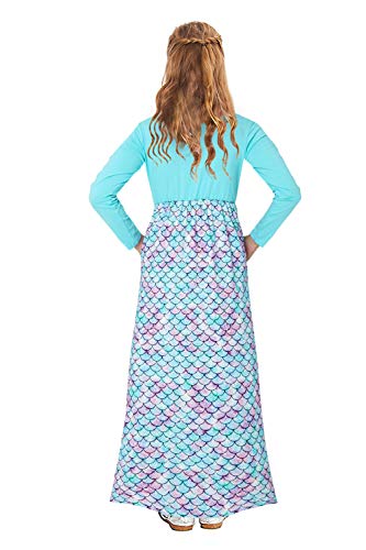 Young Girls Fairy Childrens Evening Long Prom Dress Floor Length Wedding Maxi Gown High Elasticity Light Blue