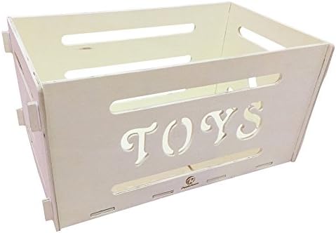 PeakRous Rectangular Wooden Toy Storage Box, Easy to Assemble