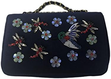 Inzi Flight of the Hummingbird Crossbody Handbag - Cobalt