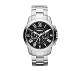 Fossil Men's 44mm Grant Roman Stainless Steel Watch