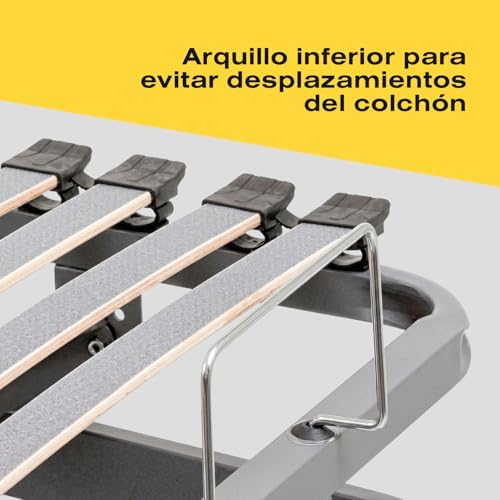 - Cama articulada eléctrica | Somier articulado de 5 Planos | Reguladores de firmeza y Refuerzo en Lumbar y Dorsal (105x190 cm)