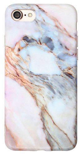 Iphone 7 case, iiexcel imd frosted series white marble pattern an…