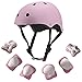Kids Youth Adjustable Sports Protective Gear Set Safety Pad Safeguard (Helmet Knee Elbow Wrist) Roller Bicycle BMX Bike Skateboard Hoverboard and Other Extreme Sports Activities (Pink)