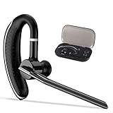 Bluetooth Headset, Wireless Earpiece V4.1 Ultralight HandsFree Business Earphone with Mic for Business/Office/Driving (Black)