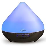 Essential Oil Diffuser Anjou Aromatherapy Diffuser 300ml, Ultrasonic Aroma Humidifier (Up to 8H Use, Mist Control, Waterless Auto Shut-Off, 4 Timer Settings, 7 Color LED Lights, BPA-Free, Brown)