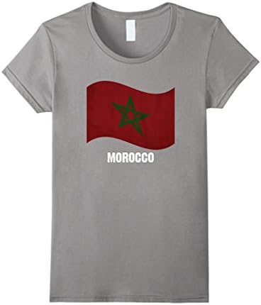 Womens Morocco Flag Vintage T-Shirt XL Slate