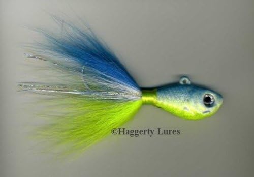 Haggerty Lures Bucktail Jig-Ultra Minnow Fish Guppy Head-Striper Fluke Flounder Fishing Lure - 2oz to 8oz