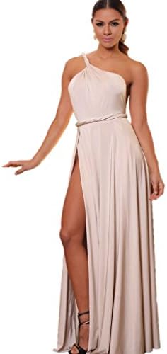 Anca Demi Women Cocktail Long Maxi Dress Champagne XL