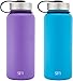 Simple Modern 32oz Summit Water Bottle 2 Pack - Two Vacuum Insulated 18/8 Stainless Steel Wide Mouth Hydro Travel Mugs - Powder Coated Double-Walled Flask - Lilac Purple/Sky Blue
