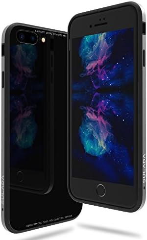 iPhone 8 Plus Case, iPhone 7 Plus Case, Newliton 3D anti-slip toughened glass、aviation aluminum case for (iPhone 8 Plus black）、 (iPhone 7 Plus black）